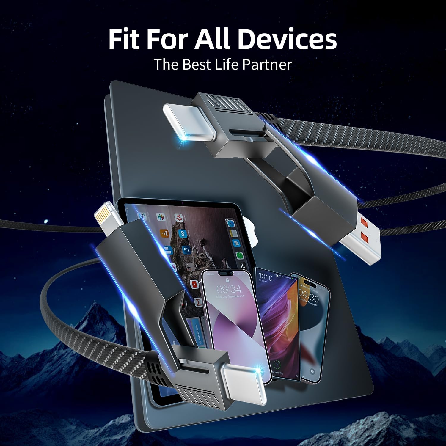 FlexCharge™ 4-in-1 Fast Charging Cable
