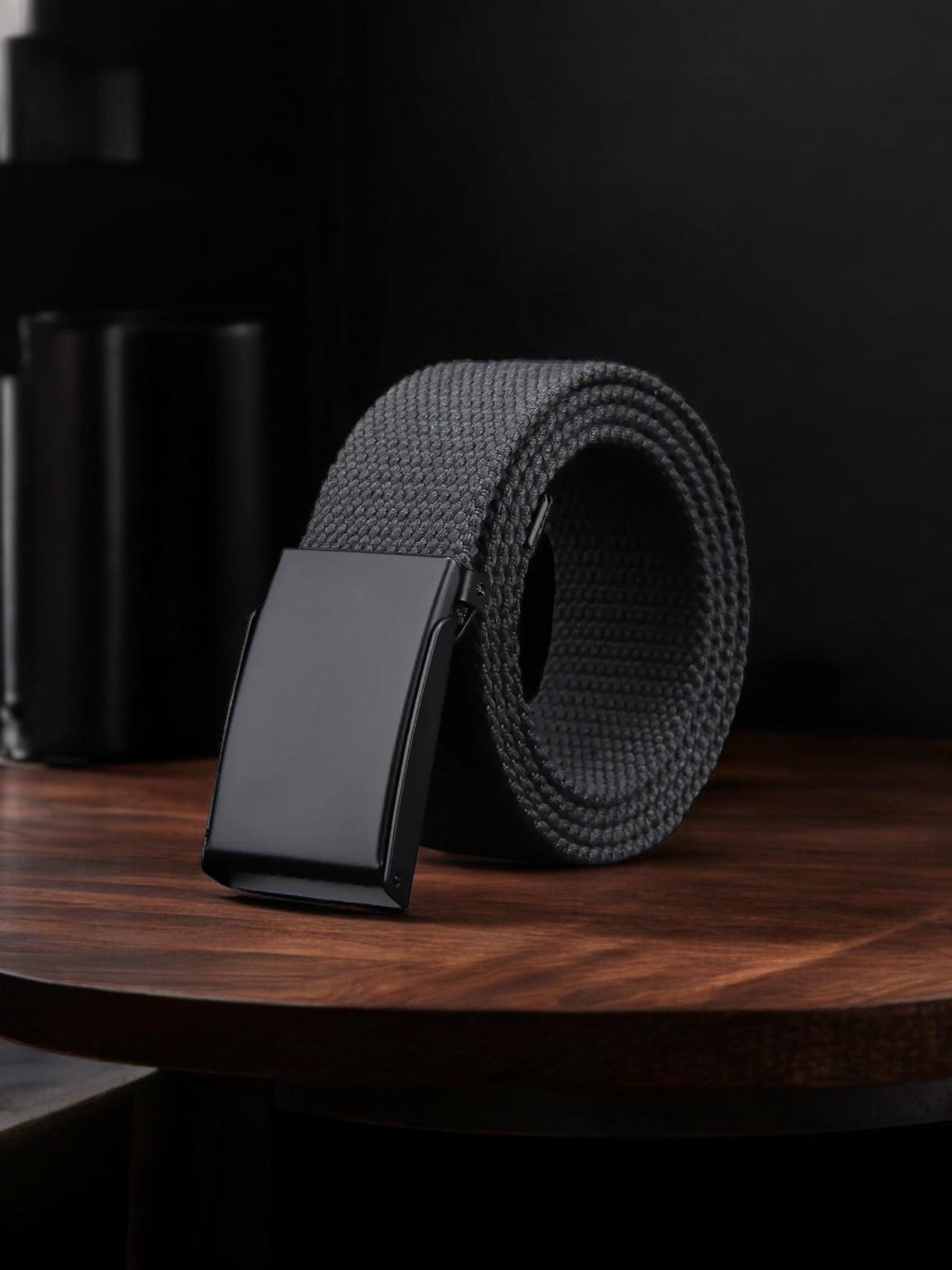 Black Fabric Men's Belt