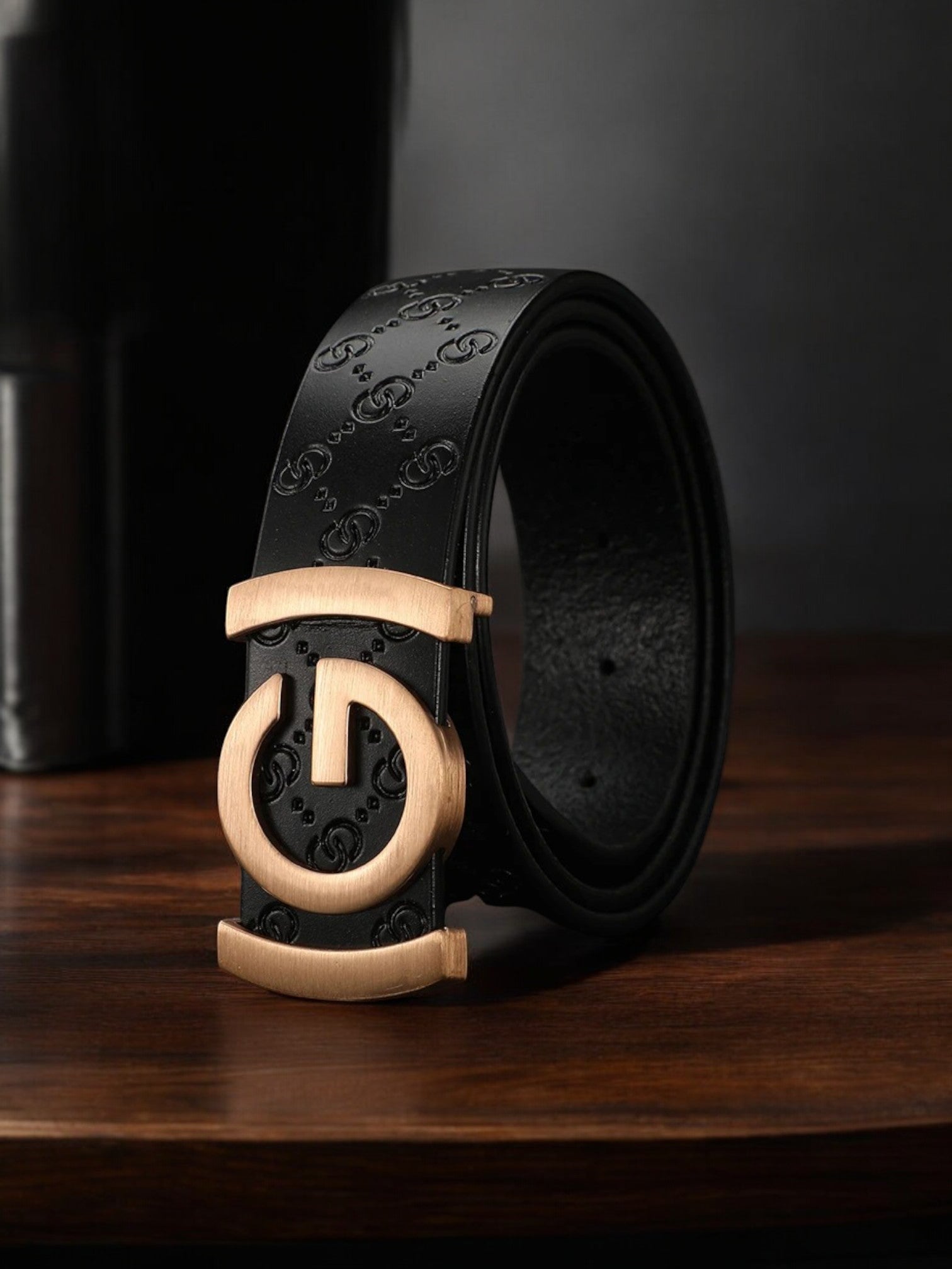 Golden Black Pattern Men's Belt